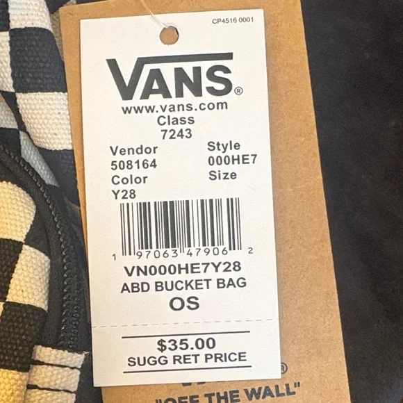 Vans Black & White Checkered Bucket Bag - Picture 2 of 3